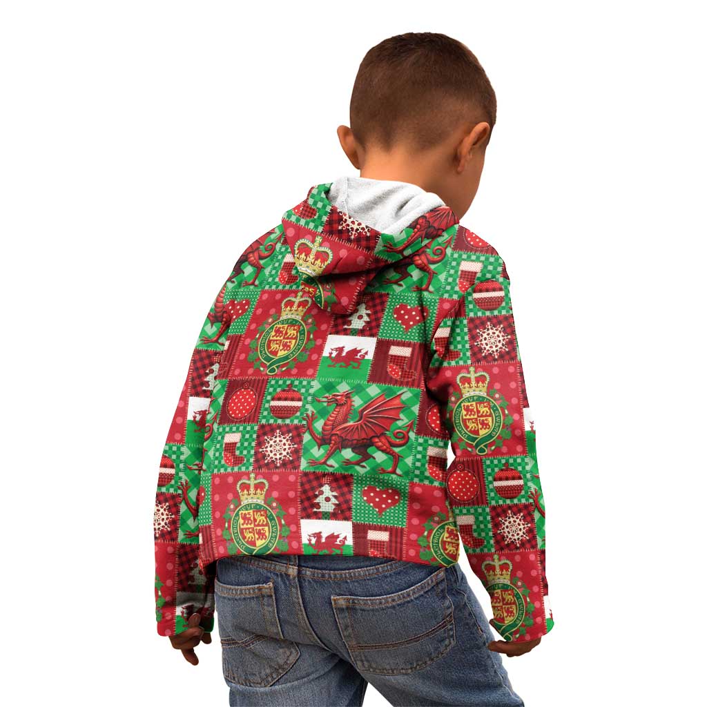 Wales Christmas Patchwork Kid Hoodie - Wonder Print Shop