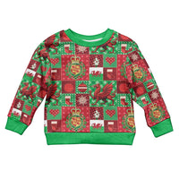 Wales Christmas Patchwork Kid Ugly Christmas Sweater - Wonder Print Shop