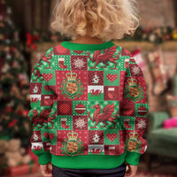 Wales Christmas Patchwork Kid Ugly Christmas Sweater - Wonder Print Shop