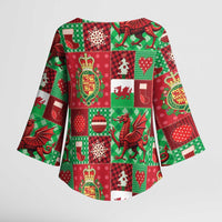 Wales Christmas Patchwork Kimono Sleeve Blouse - Wonder Print Shop