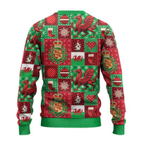 Wales Christmas Patchwork Ugly Christmas Sweater - Wonder Print Shop