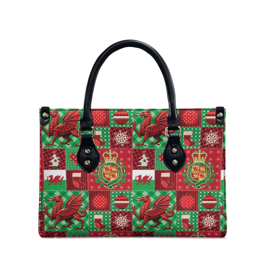 Wales Christmas Patchwork Leather Bag - Wonder Print Shop