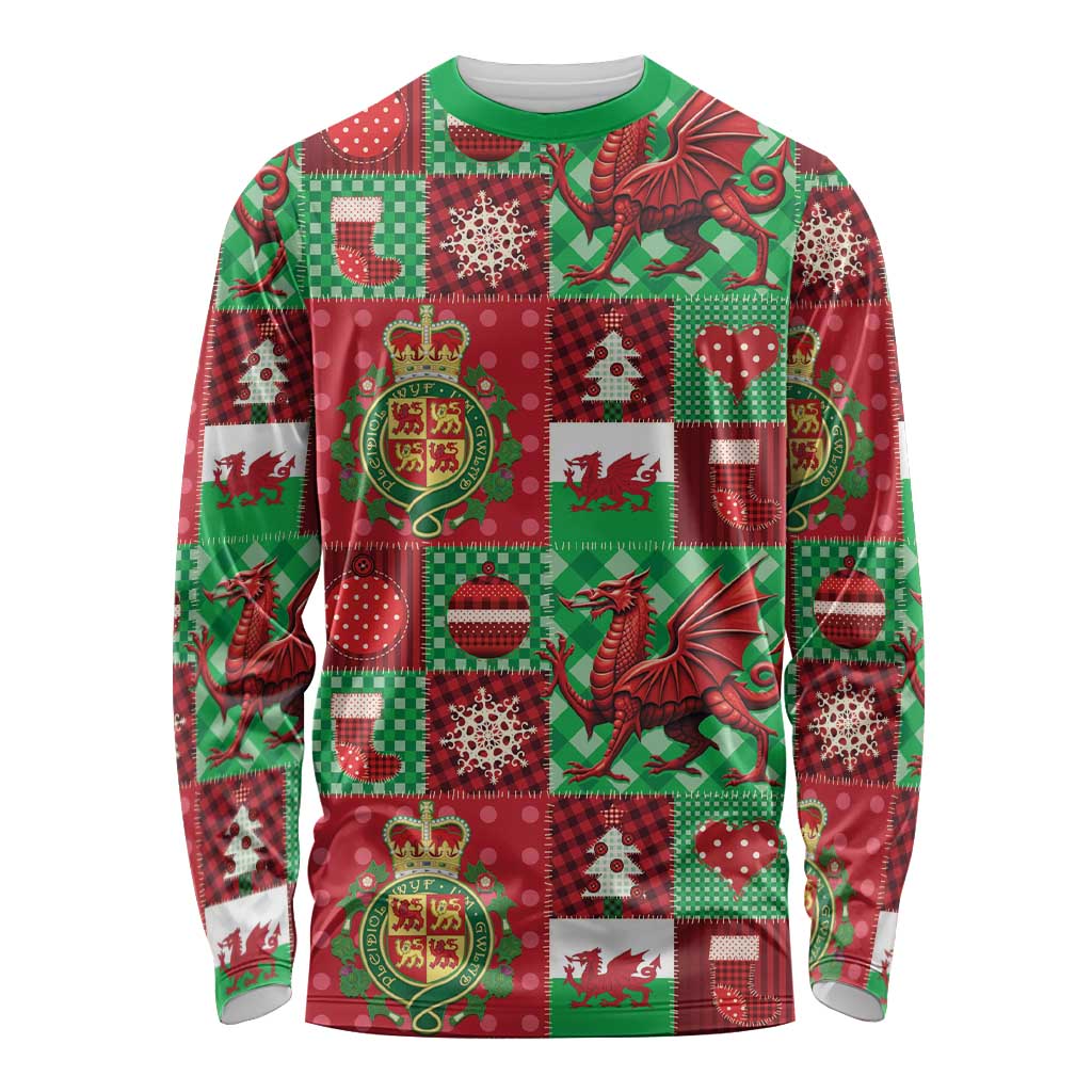 Wales Christmas Patchwork Long Sleeve Shirt - Wonder Print Shop