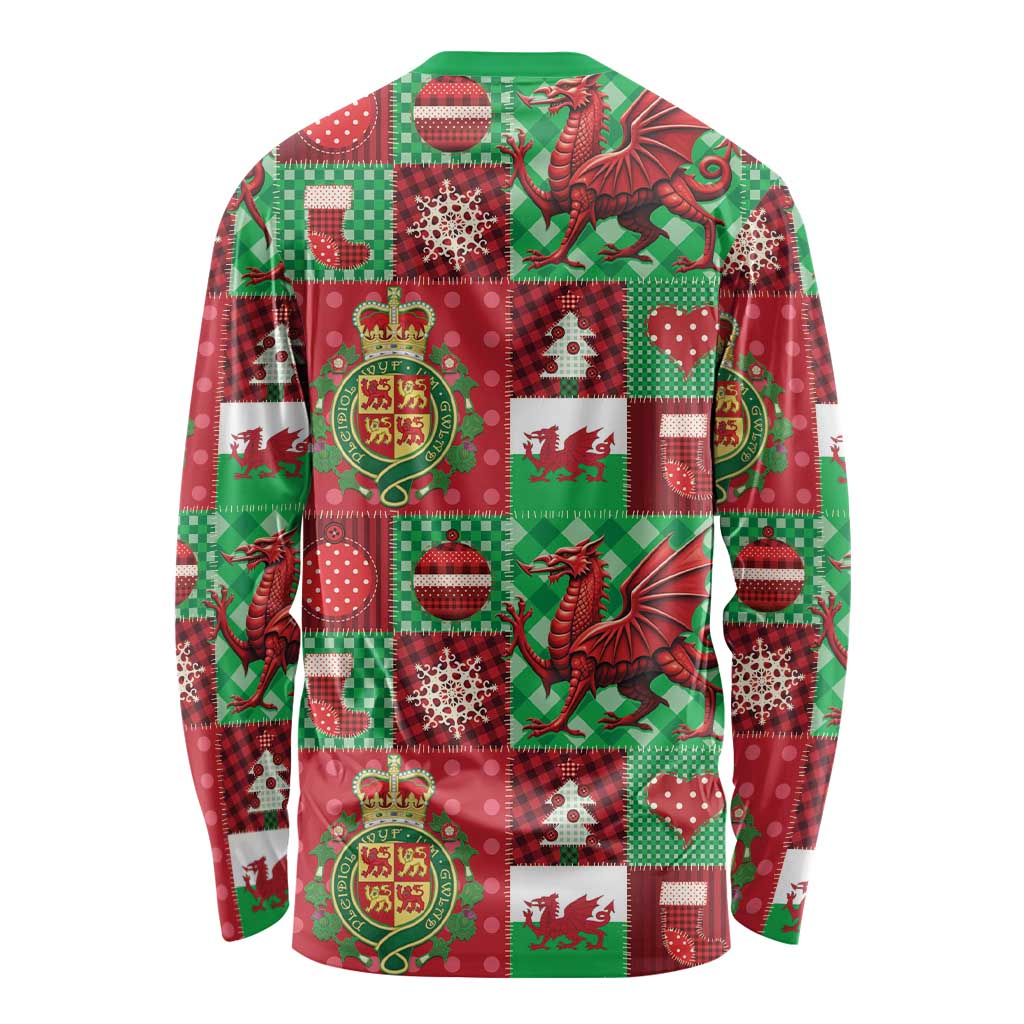 Wales Christmas Patchwork Long Sleeve Shirt - Wonder Print Shop