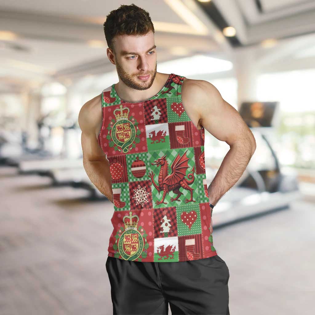 Wales Christmas Patchwork Men Tank Top - Wonder Print Shop