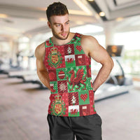 Wales Christmas Patchwork Men Tank Top - Wonder Print Shop