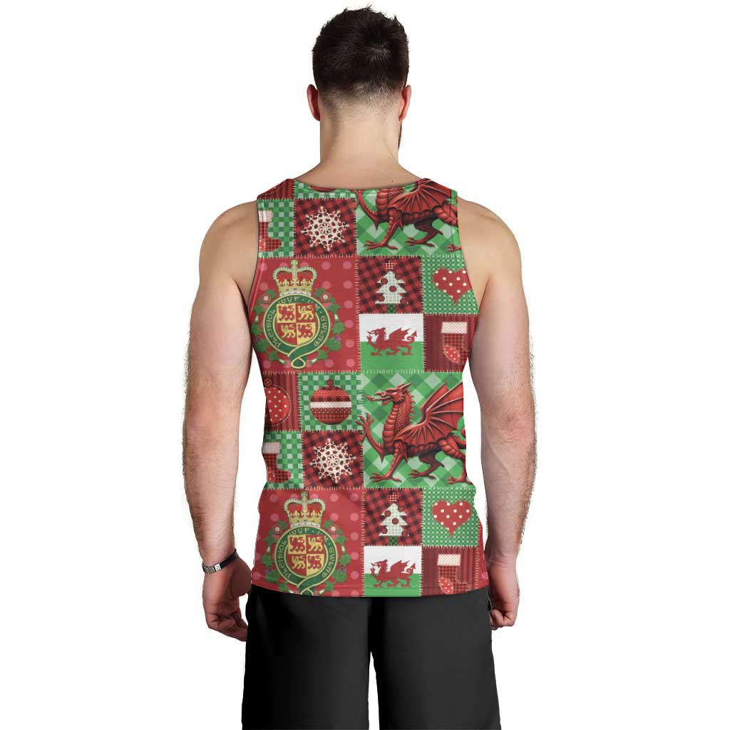 Wales Christmas Patchwork Men Tank Top - Wonder Print Shop
