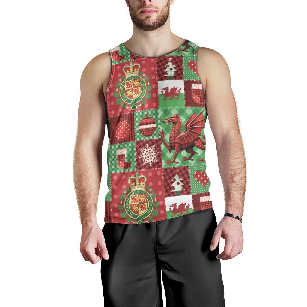 Wales Christmas Patchwork Men Tank Top - Wonder Print Shop