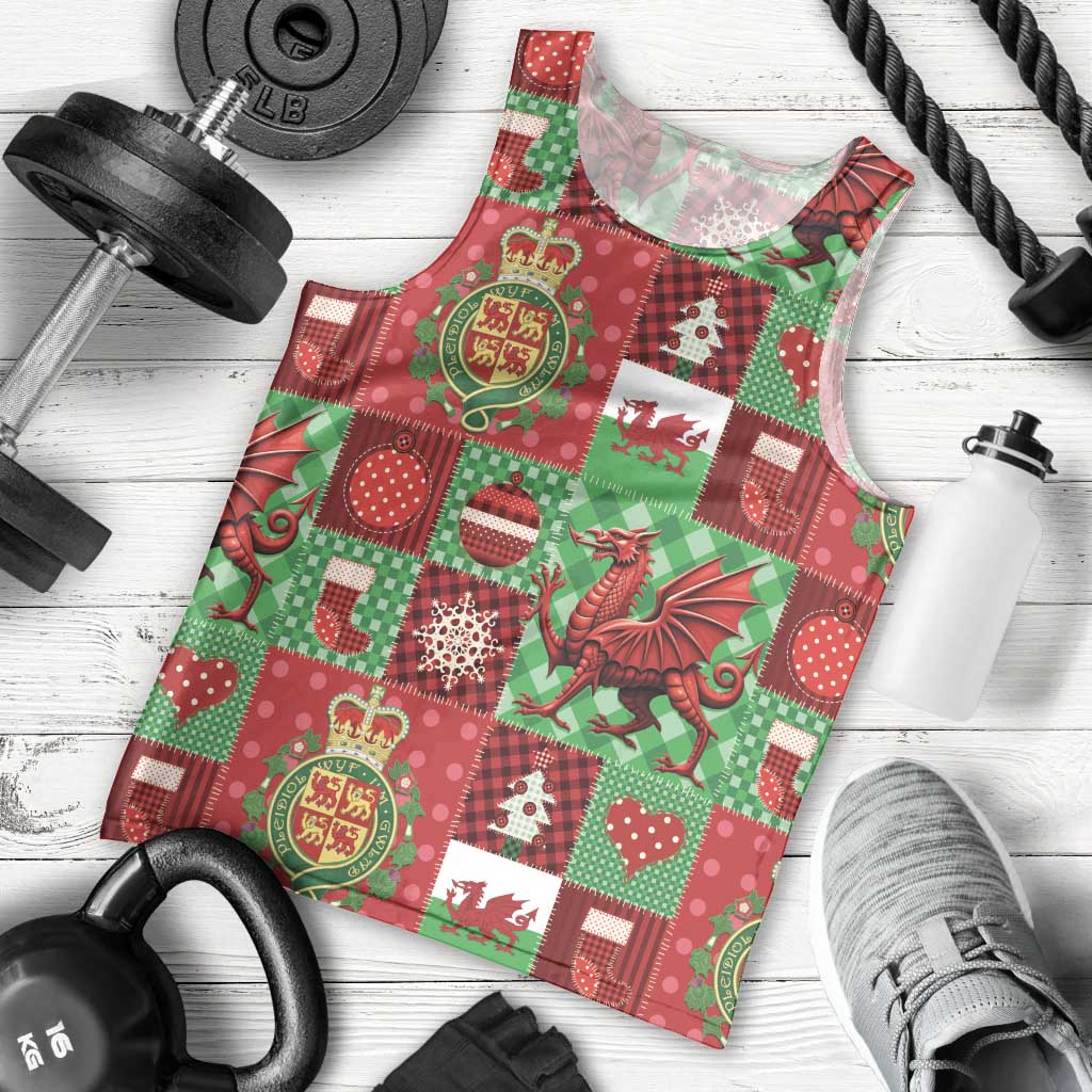 Wales Christmas Patchwork Men Tank Top - Wonder Print Shop