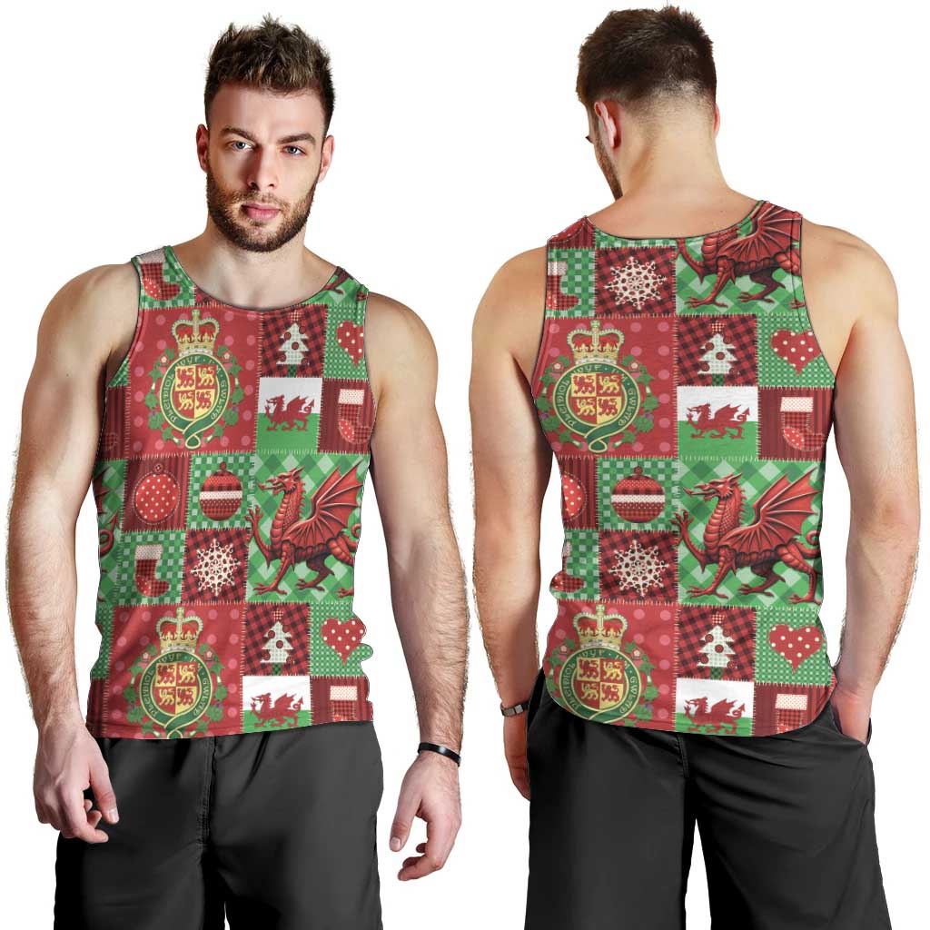 Wales Christmas Patchwork Men Tank Top - Wonder Print Shop