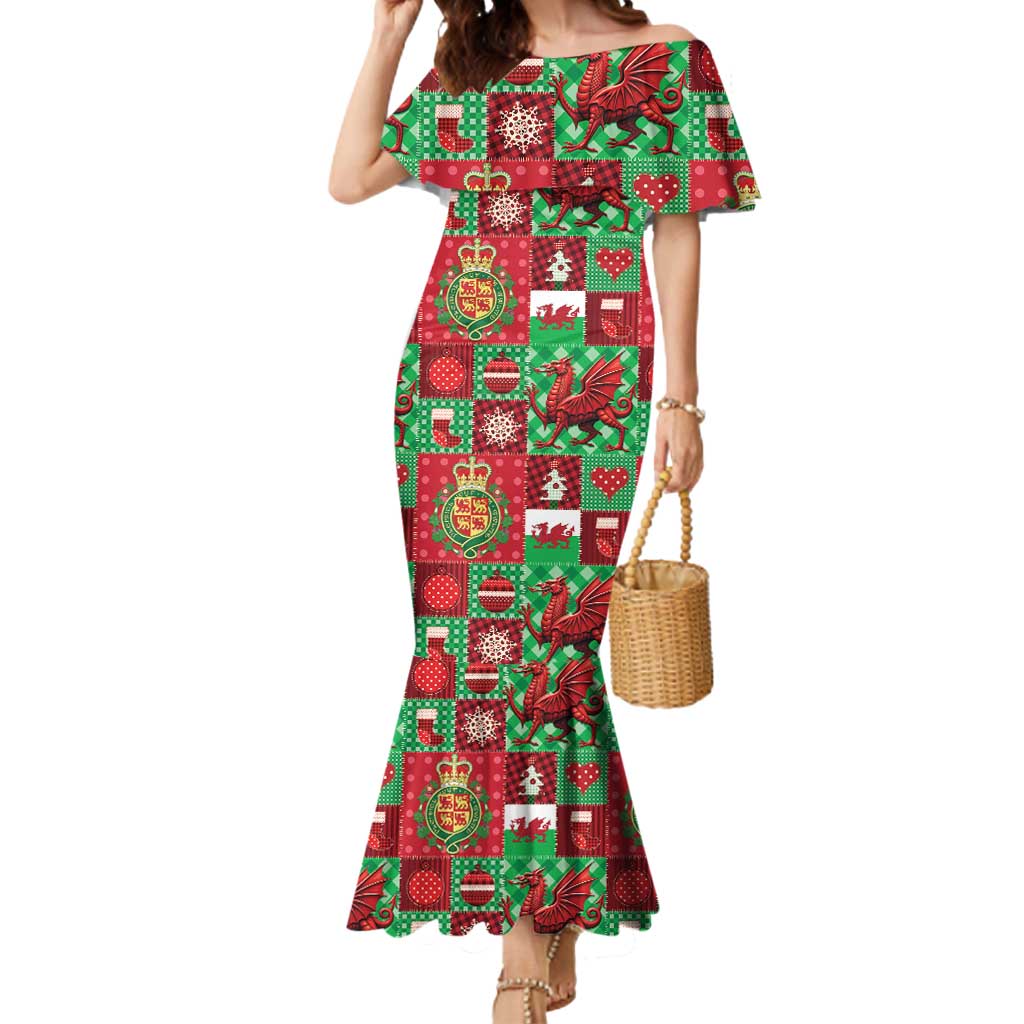 Wales Christmas Patchwork Mermaid Dress - Wonder Print Shop