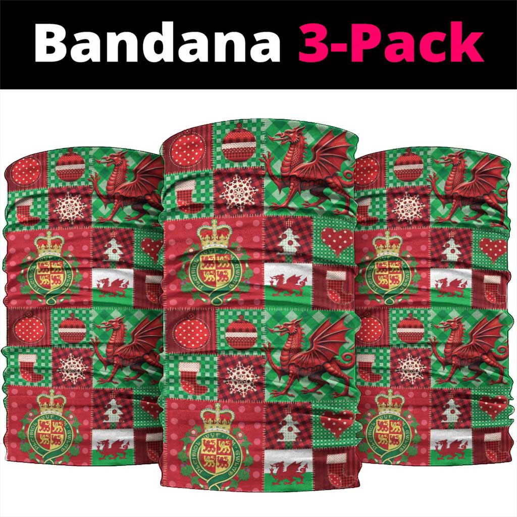 Wales Christmas Patchwork Neck Gaiter - Wonder Print Shop