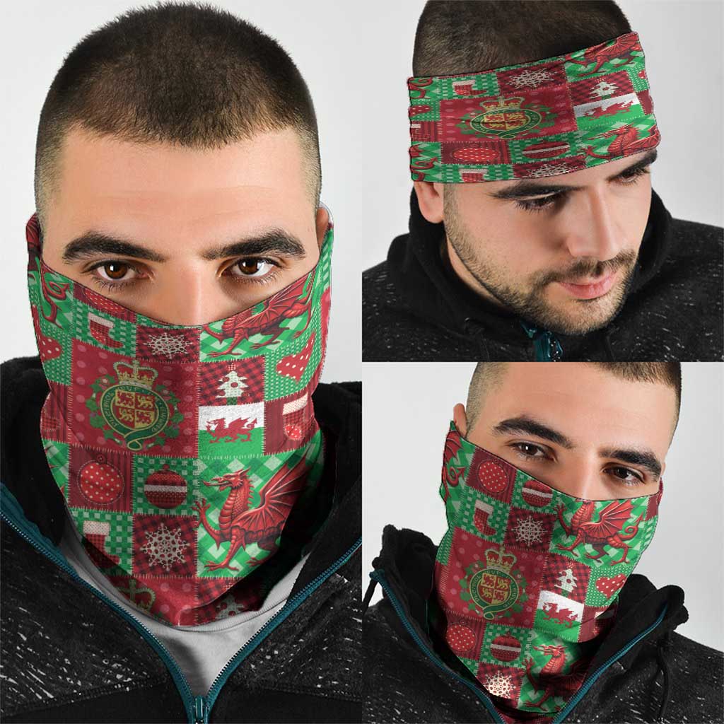 Wales Christmas Patchwork Neck Gaiter - Wonder Print Shop