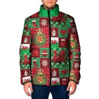 Wales Christmas Patchwork Padded Jacket - Wonder Print Shop