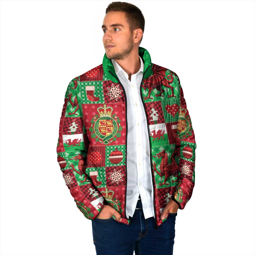 Wales Christmas Patchwork Padded Jacket - Wonder Print Shop
