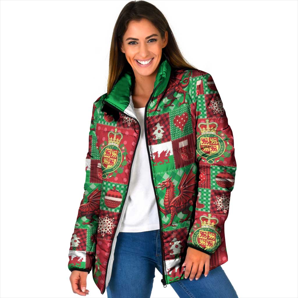 Wales Christmas Patchwork Padded Jacket - Wonder Print Shop