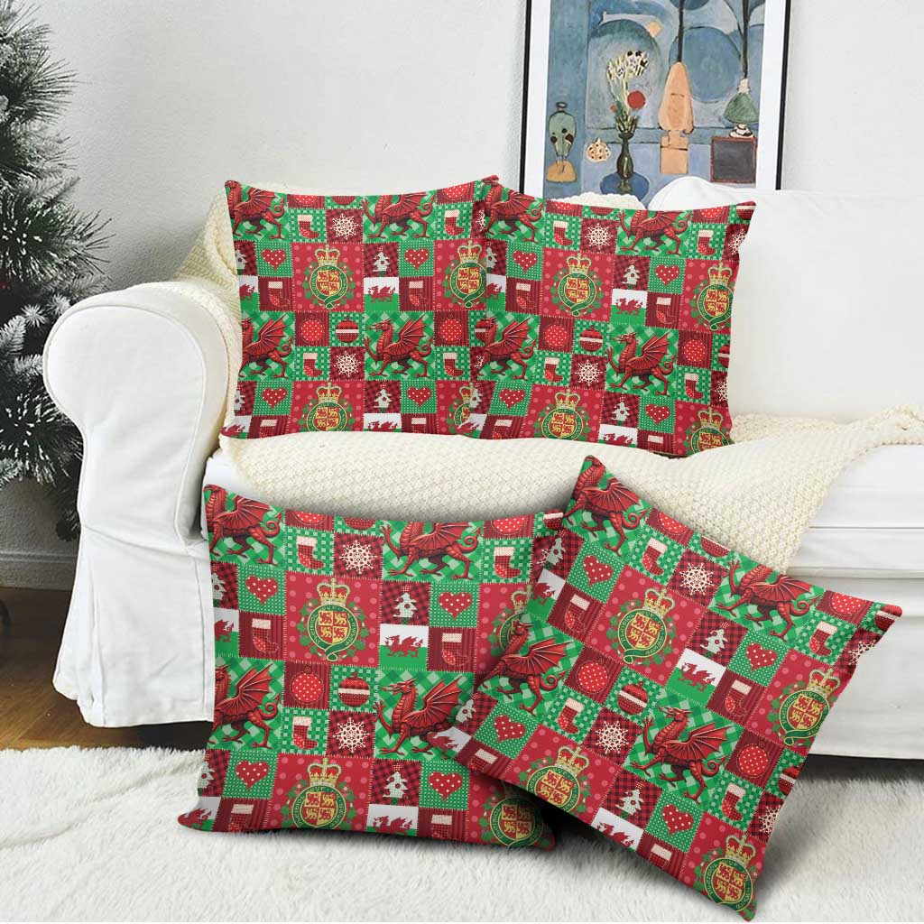 Wales Christmas Patchwork Pillow Cover - Wonder Print Shop