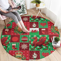 Wales Christmas Patchwork Round Carpet - Wonder Print Shop