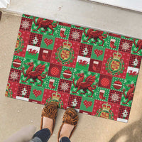 Wales Christmas Patchwork Rubber Doormat - Wonder Print Shop