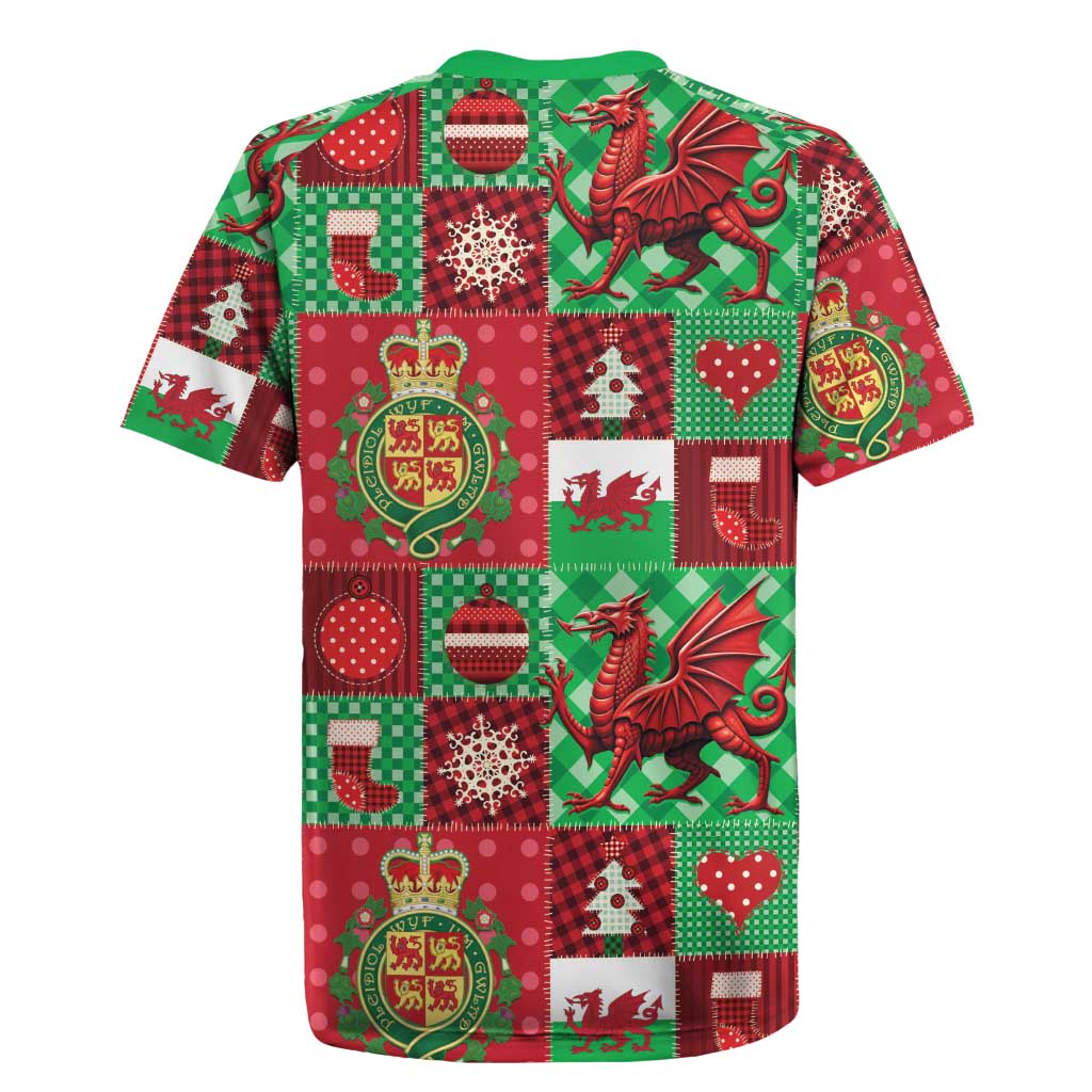 Wales Christmas Patchwork Rugby Jersey - Wonder Print Shop