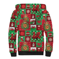 Wales Christmas Patchwork Sherpa Hoodie - Wonder Print Shop