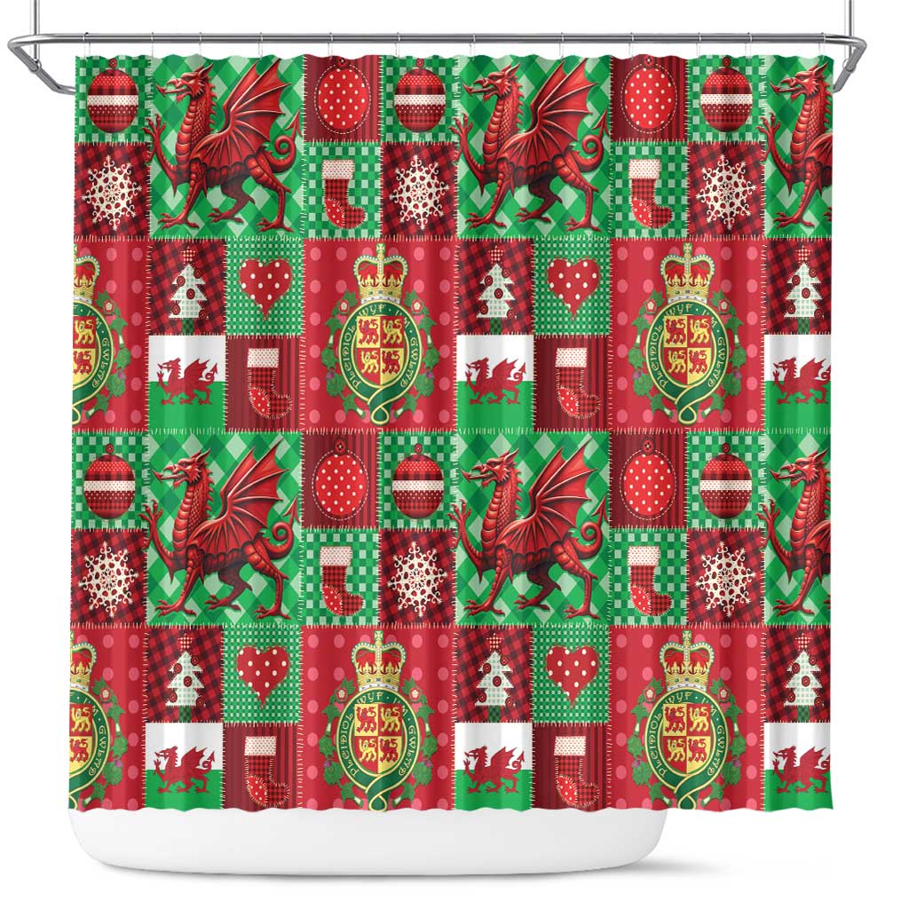 Wales Christmas Patchwork Shower Curtain - Wonder Print Shop