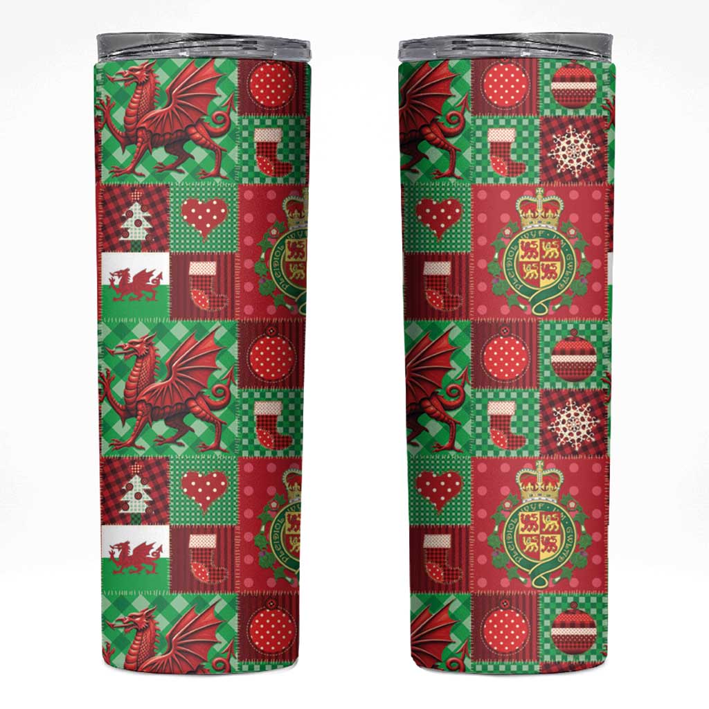 Wales Christmas Patchwork Skinny Tumbler - Wonder Print Shop