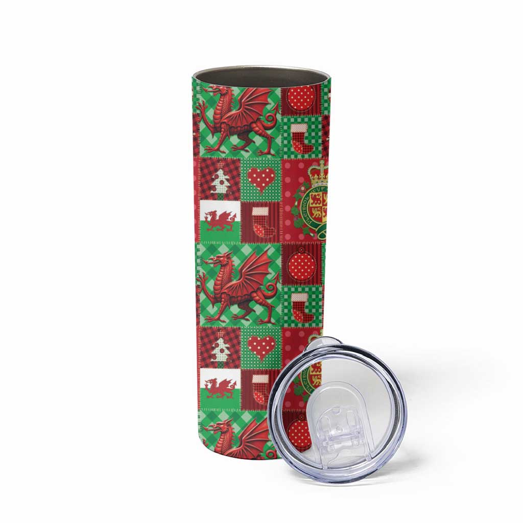 Wales Christmas Patchwork Skinny Tumbler - Wonder Print Shop