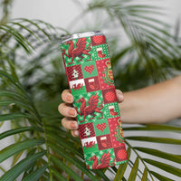 Wales Christmas Patchwork Skinny Tumbler - Wonder Print Shop
