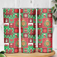 Wales Christmas Patchwork Skinny Tumbler - Wonder Print Shop