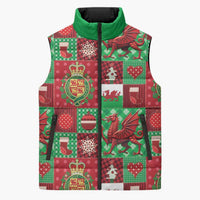 Wales Christmas Patchwork Sleeveless Puffer Jacket - Wonder Print Shop