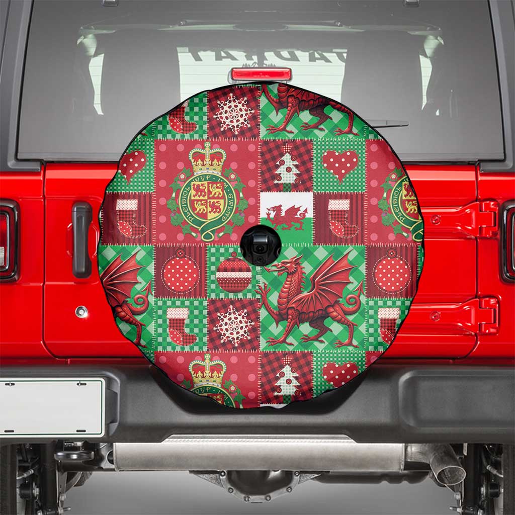 Wales Christmas Patchwork Spare Tire Cover - Wonder Print Shop