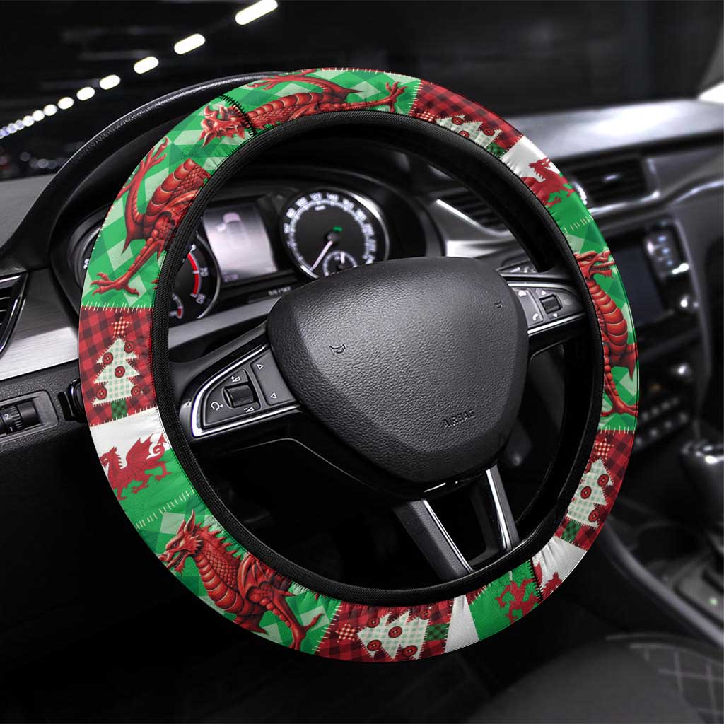 Wales Christmas Patchwork Steering Wheel Cover - Wonder Print Shop