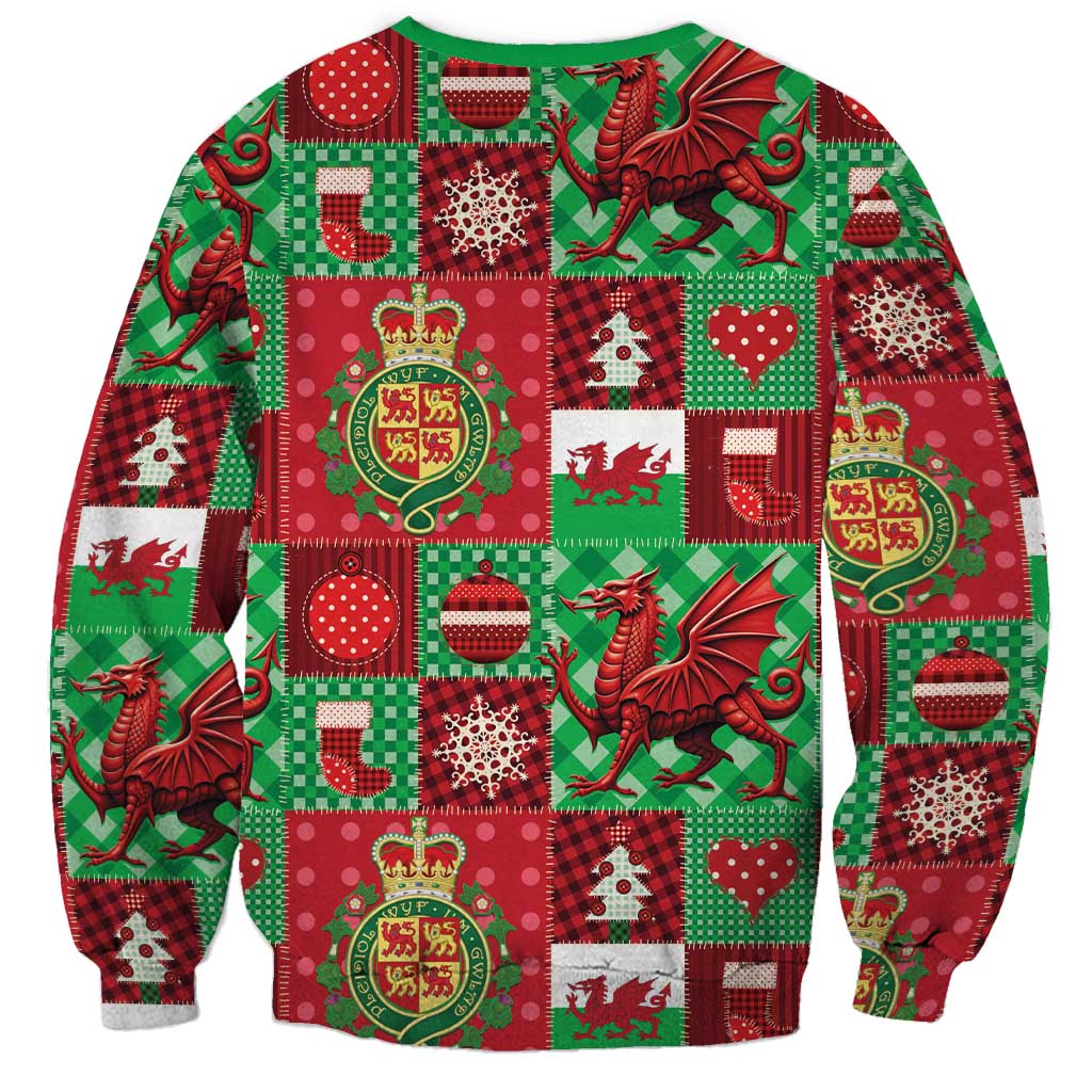 Wales Christmas Patchwork Sweatshirt - Wonder Print Shop