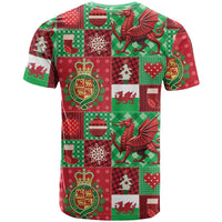 Wales Christmas Patchwork T Shirt - Wonder Print Shop