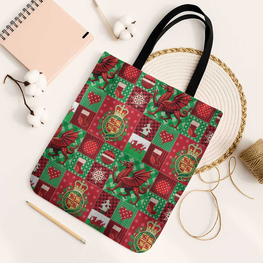 Wales Christmas Patchwork Tote Bag - Wonder Print Shop