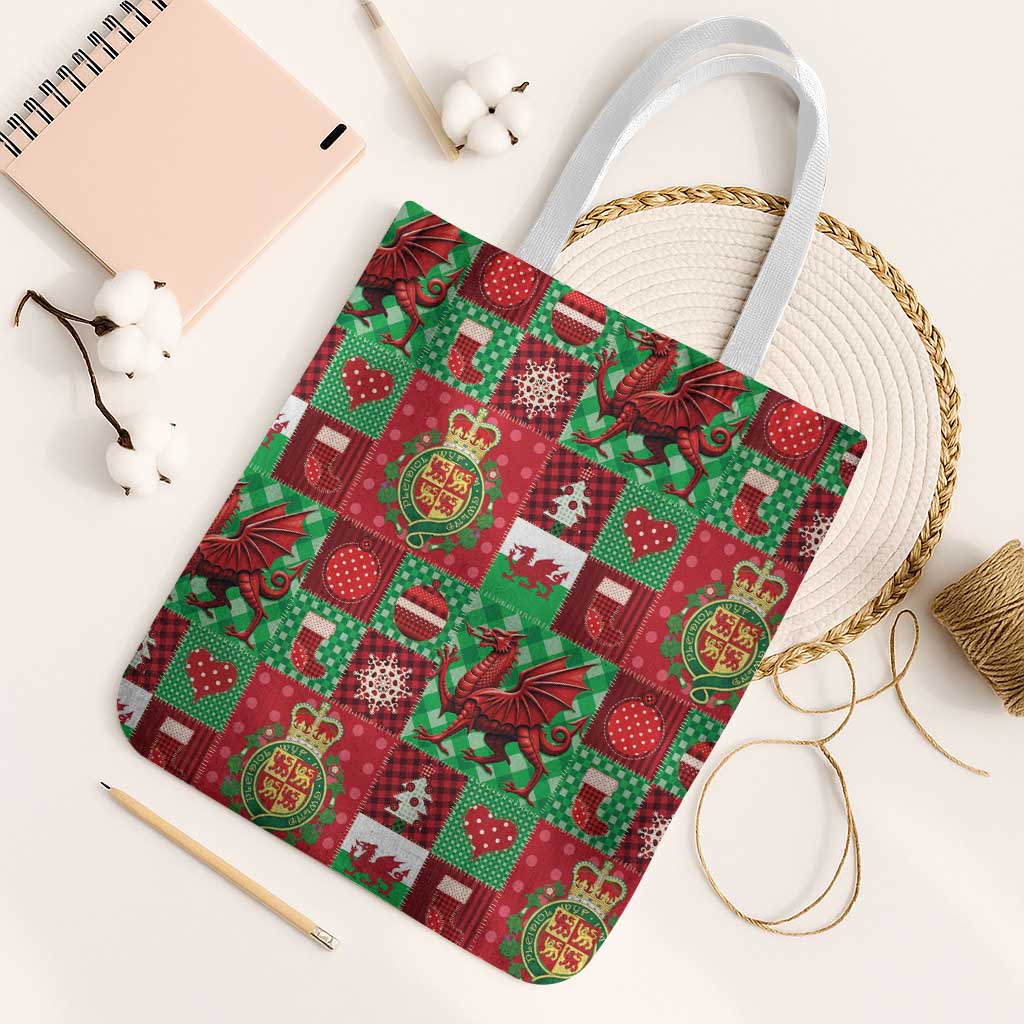 Wales Christmas Patchwork Tote Bag - Wonder Print Shop