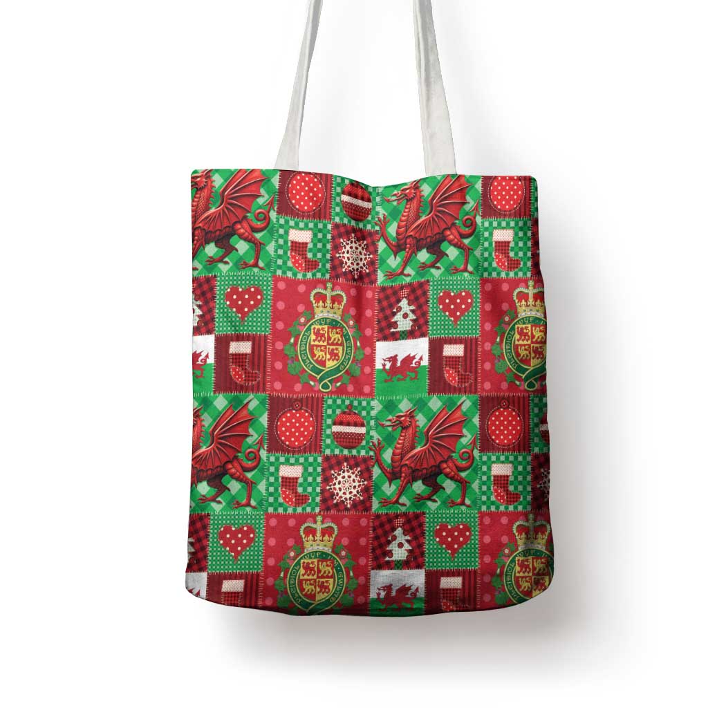 Wales Christmas Patchwork Tote Bag - Wonder Print Shop