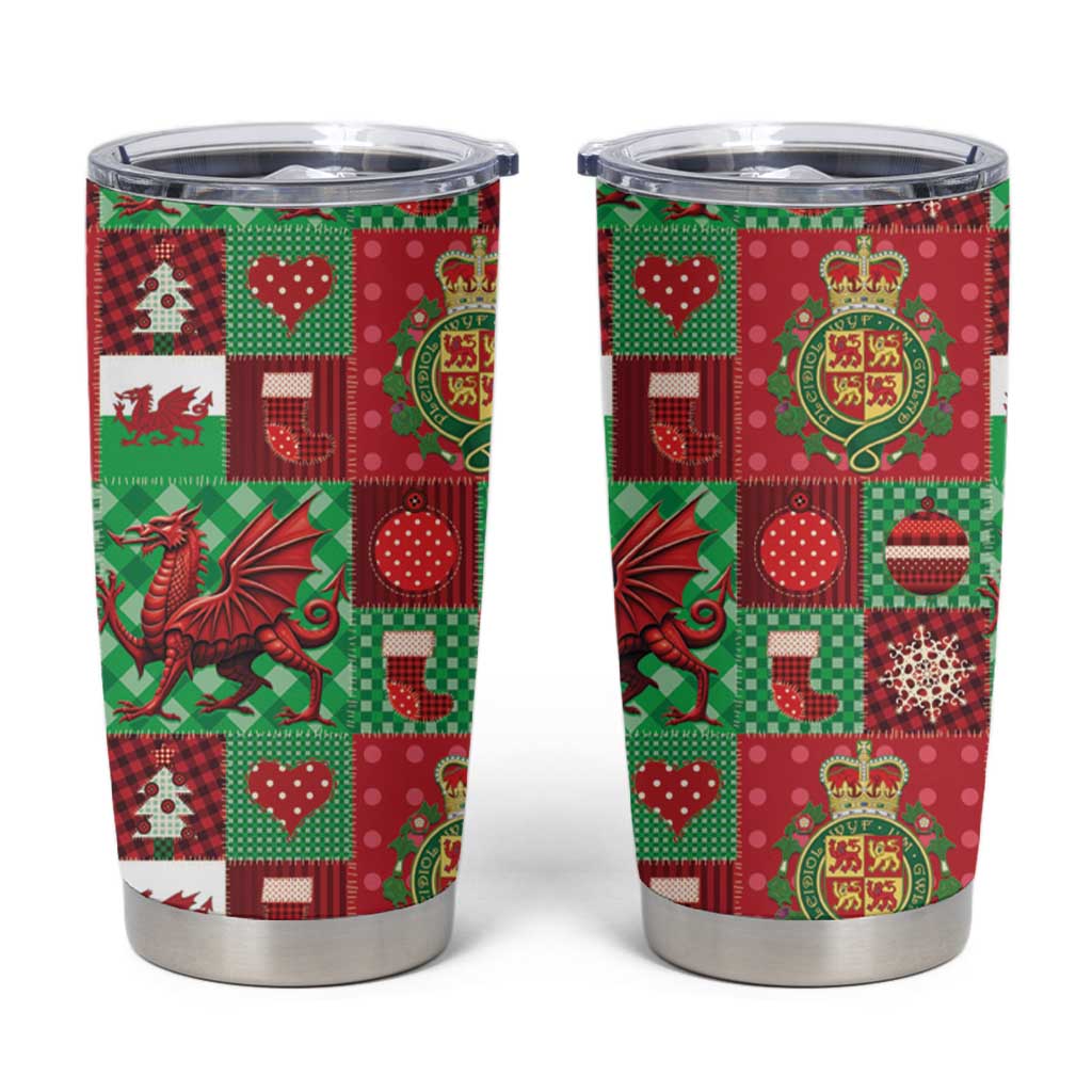 Wales Christmas Patchwork Tumbler Cup - Wonder Print Shop