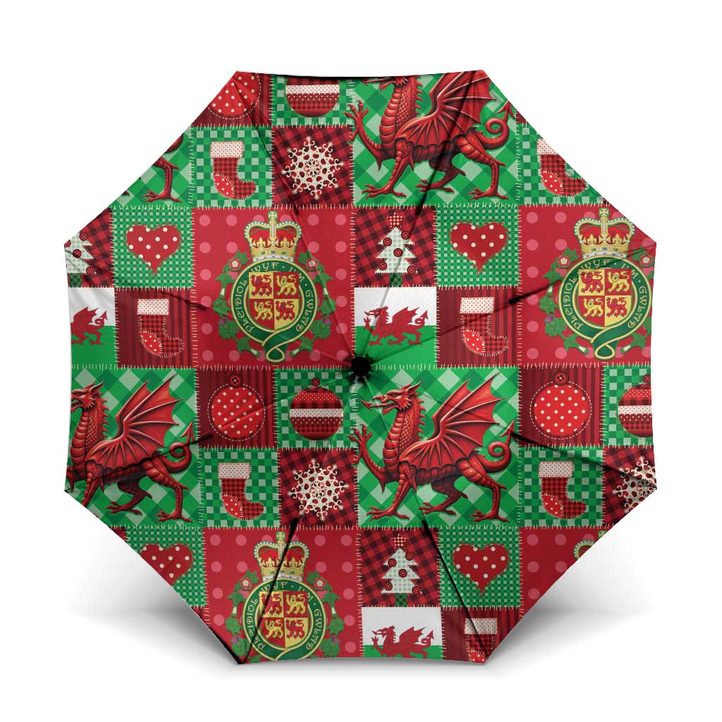 Wales Christmas Patchwork Umbrella - Wonder Print Shop