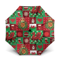 Wales Christmas Patchwork Umbrella - Wonder Print Shop