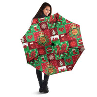 Wales Christmas Patchwork Umbrella - Wonder Print Shop