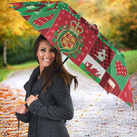 Wales Christmas Patchwork Umbrella - Wonder Print Shop