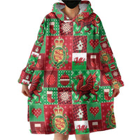 Wales Christmas Patchwork Wearable Blanket Hoodie - Wonder Print Shop