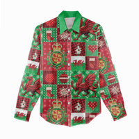 Wales Christmas Patchwork Women Casual Shirt - Wonder Print Shop