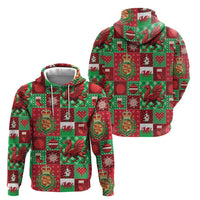 Wales Christmas Patchwork Zip Hoodie - Wonder Print Shop