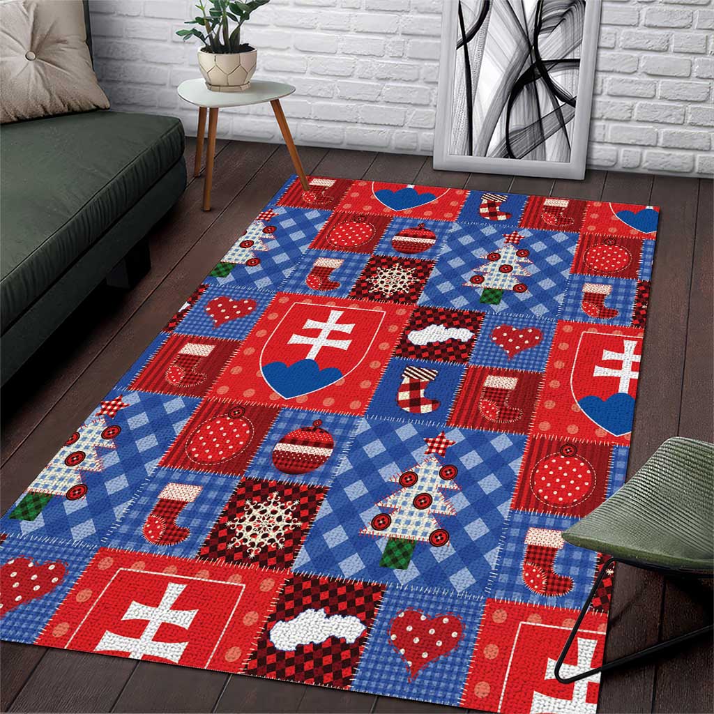 Slovakia Christmas Patchwork Area Rug - Wonder Print Shop