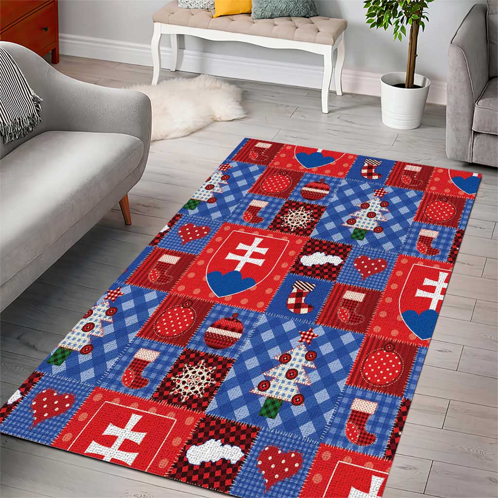 Slovakia Christmas Patchwork Area Rug - Wonder Print Shop
