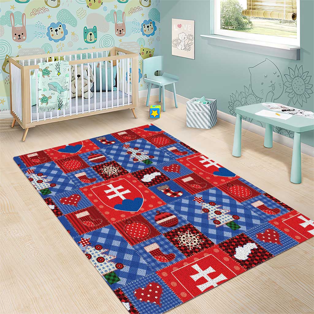 Slovakia Christmas Patchwork Area Rug - Wonder Print Shop