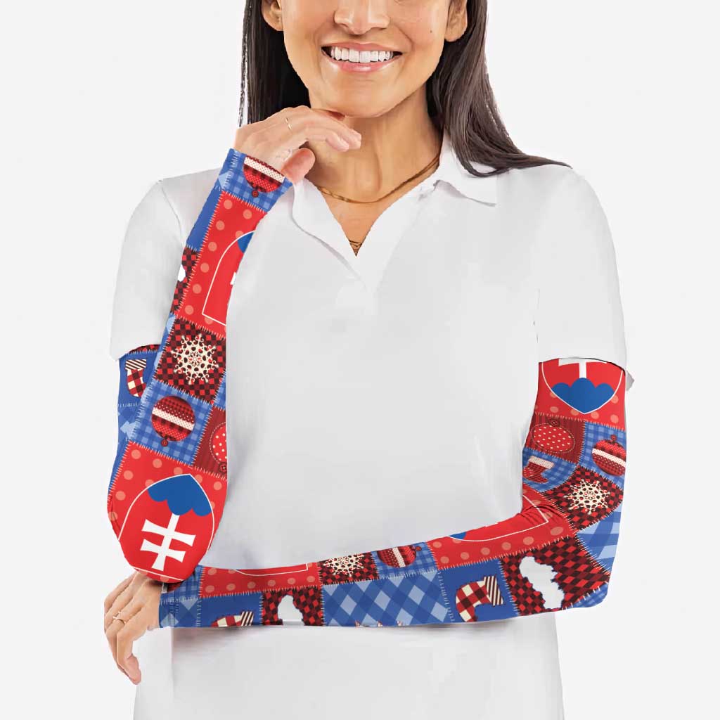 Slovakia Christmas Patchwork Arm Sleeves - Wonder Print Shop